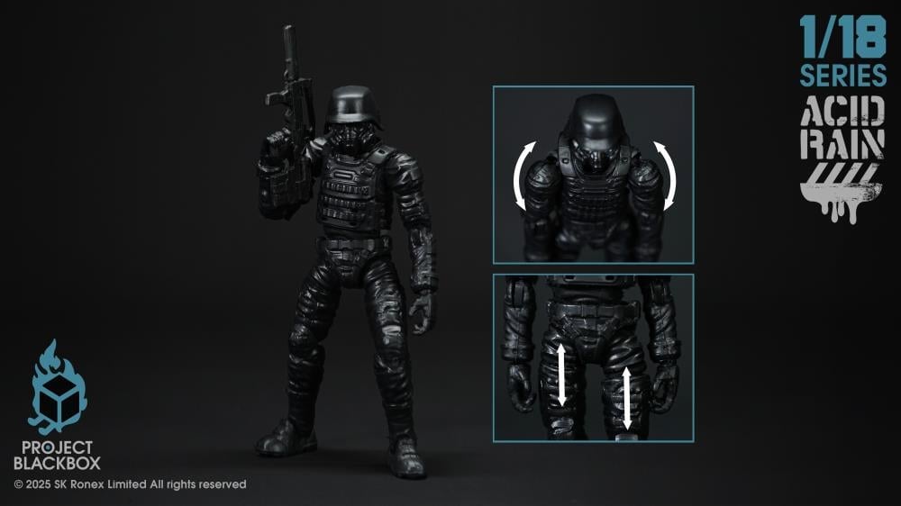 Acid Rain: Project Black Box PBB-AR006 Black Trencher 1/18 Scale Action Figure Gallery Image 6