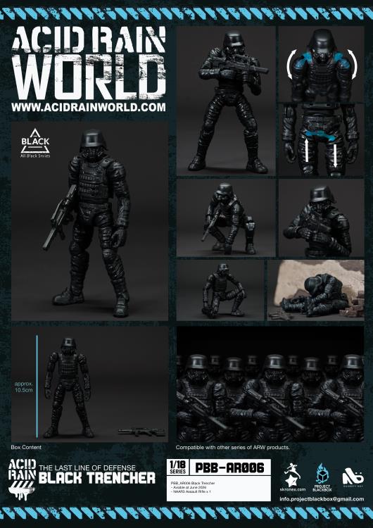 Acid Rain: Project Black Box PBB-AR006 Black Trencher 1/18 Scale Action Figure Gallery Image 9