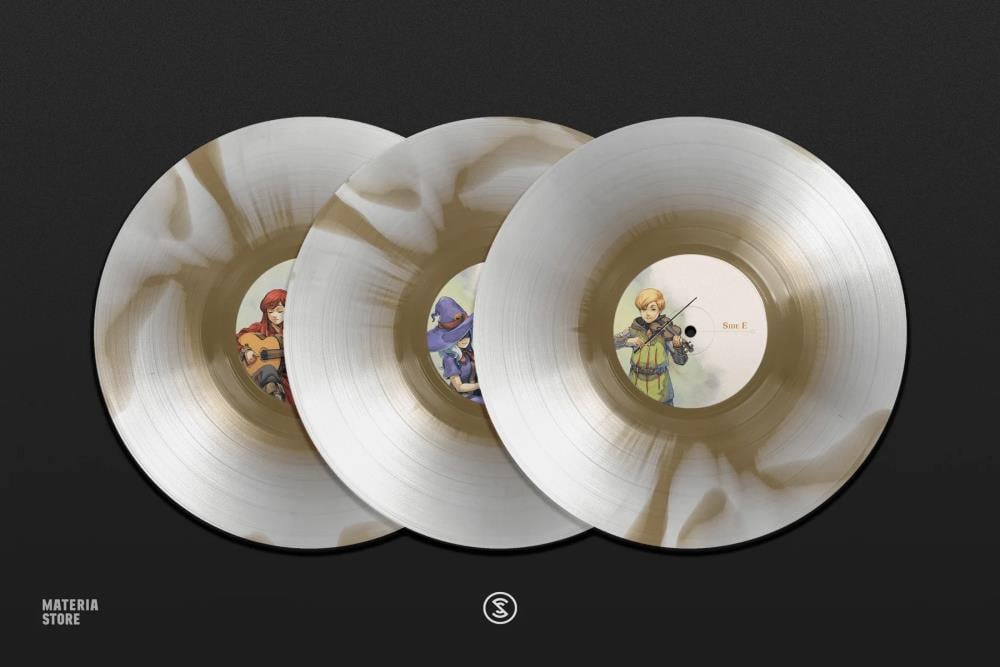 Chained Echoes Original Game Soundtrack Vinyl 3XLP (Exclusive Gold-and-White Ink Spot) Gallery Image 4