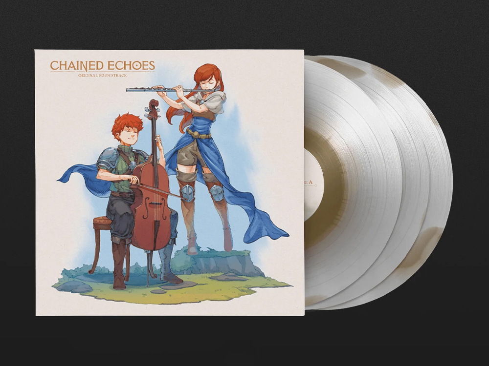 Chained Echoes Original Game Soundtrack Vinyl 3XLP (Exclusive Gold-and-White Ink Spot) Gallery Image 1