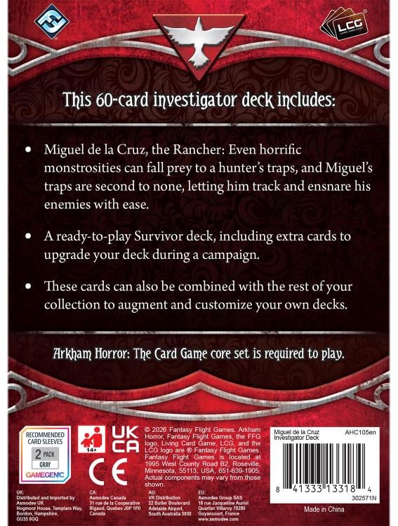 Arkham Horror The Card Game: Miguel de la Cruz - Investigator Deck Arkham Horror The Card Game: Miguel de la Cruz - Investigator Deck