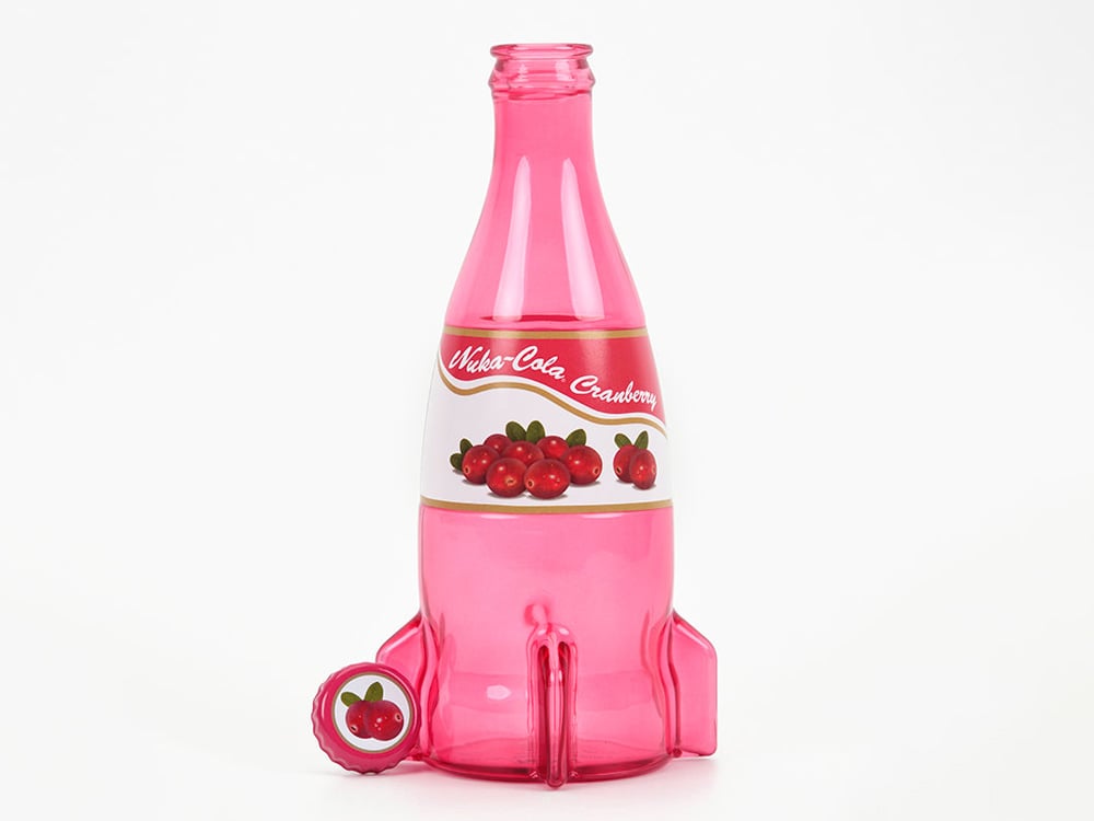 Fallout Nuka-Cola Cranberry Glass Bottle with Collectible Caps Gallery Image 1