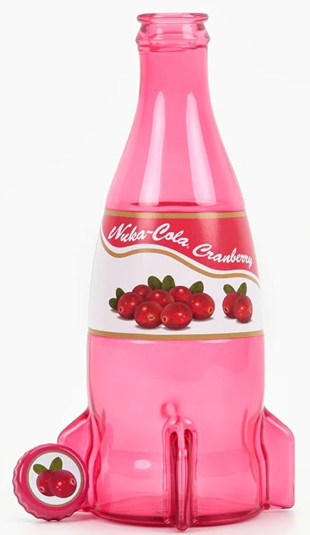 Fallout Nuka-Cola Cranberry Glass Bottle with Collectible Caps Gallery Image 3