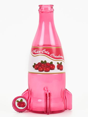 Fallout Nuka-Cola Cranberry Glass Bottle with Collectible Caps Gallery Image 2
