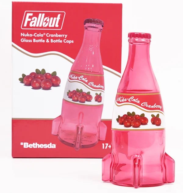 Fallout Nuka-Cola Cranberry Glass Bottle with Collectible Caps Gallery Image 9