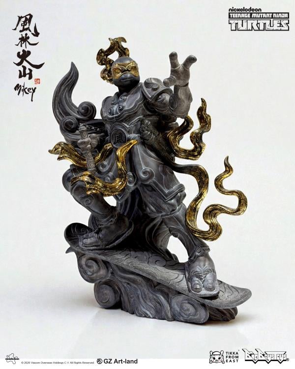 蓮葉に蛙文　硯　455g 13cm 東K8-0226☆2Fタルカニ Teenage Mutant Ninja Turtles x Tik Ka From East 