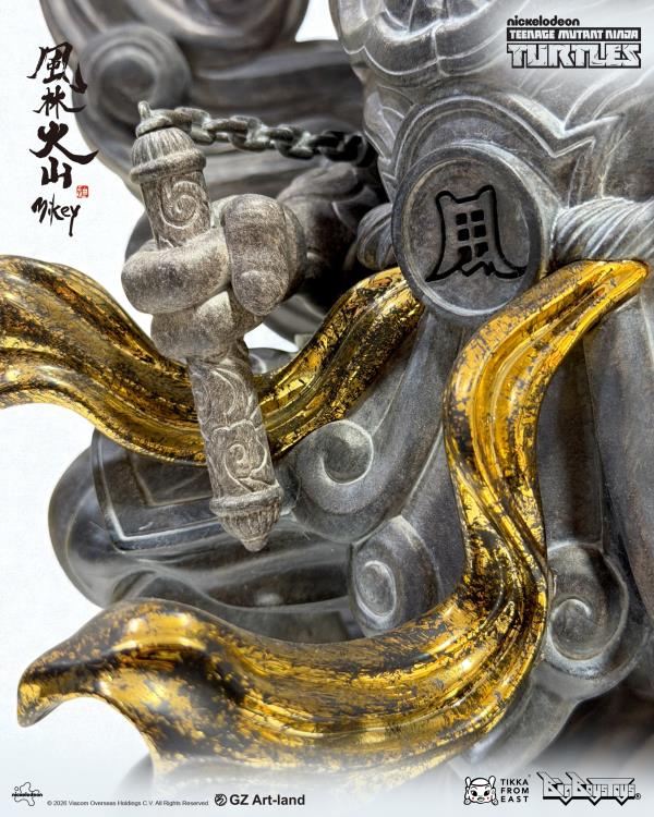 Teenage Mutant Ninja Turtles x Tik Ka From East "Furinkazan" Mikey (Black & Gold Edition) Limited Edition Statue Gallery Image 10