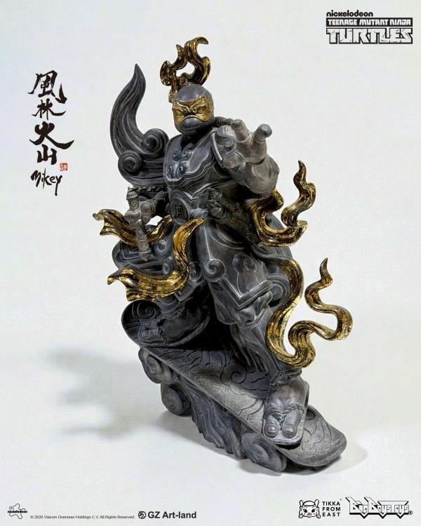蓮葉に蛙文　硯　455g 13cm 東K8-0226☆2Fタルカニ Teenage Mutant Ninja Turtles x Tik Ka From East 
