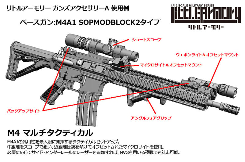 Little Armory LD022 Guns Accessory A2 (FDE Color Ver.) 1/12 Scale Accessory Set Gallery Image 7