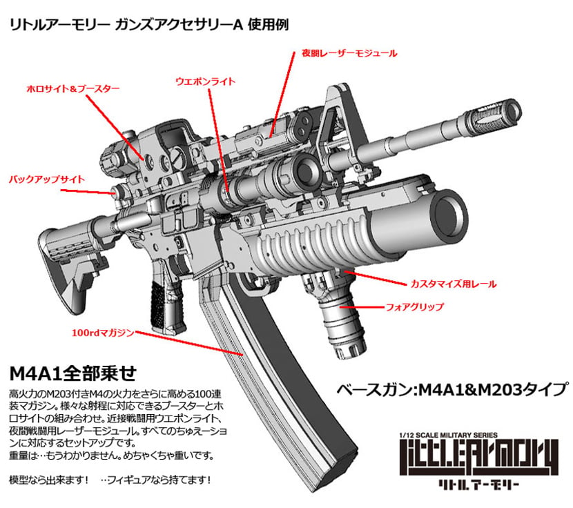 Little Armory LD022 Guns Accessory A2 (FDE Color Ver.) 1/12 Scale Accessory Set Gallery Image 9
