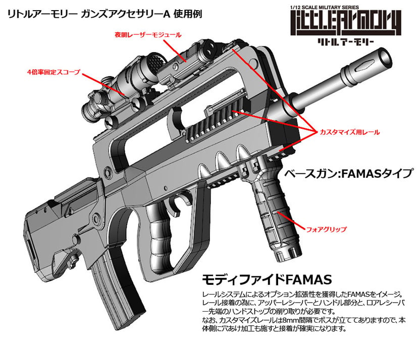 Little Armory LD022 Guns Accessory A2 (FDE Color Ver.) 1/12 Scale Accessory Set Gallery Image 10
