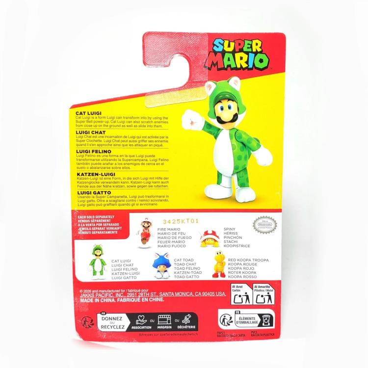 World of Nintendo Cat Luigi 2.5-Inch Scale Limited Articulation Figure Gallery Image 4