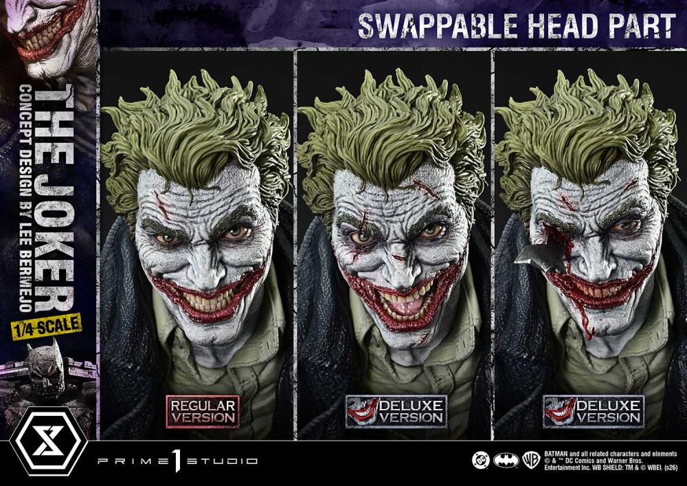 DC Comics Ultimate Premium Masterline The Joker (Concept Design by Lee Bermejo) (Deluxe Bonus Ver.) 1/4 Scale Limited Edition Statue Gallery Image 24