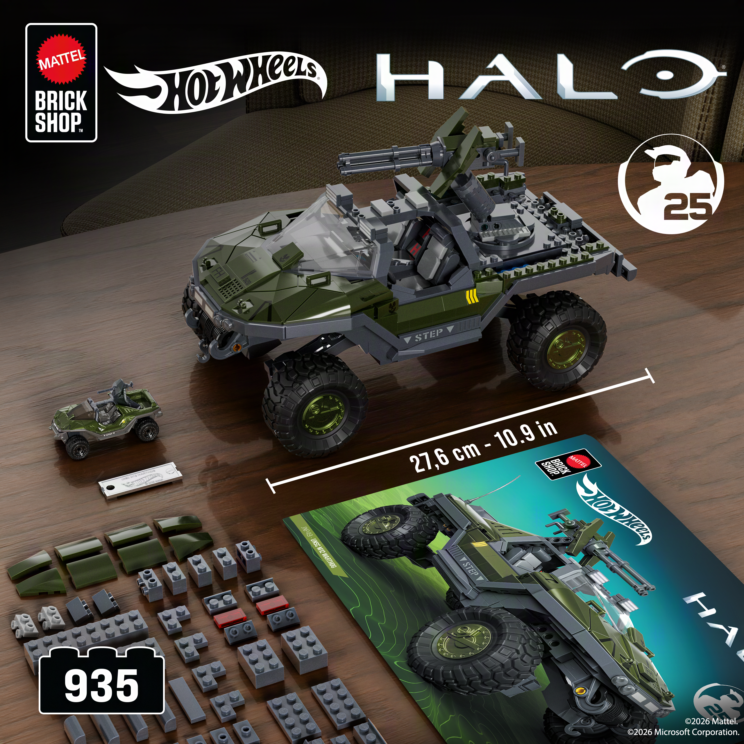 Halo 25th Anniversary Hot Wheels Brick Shop UNSC M12 Warthog Building Set Gallery Image 10