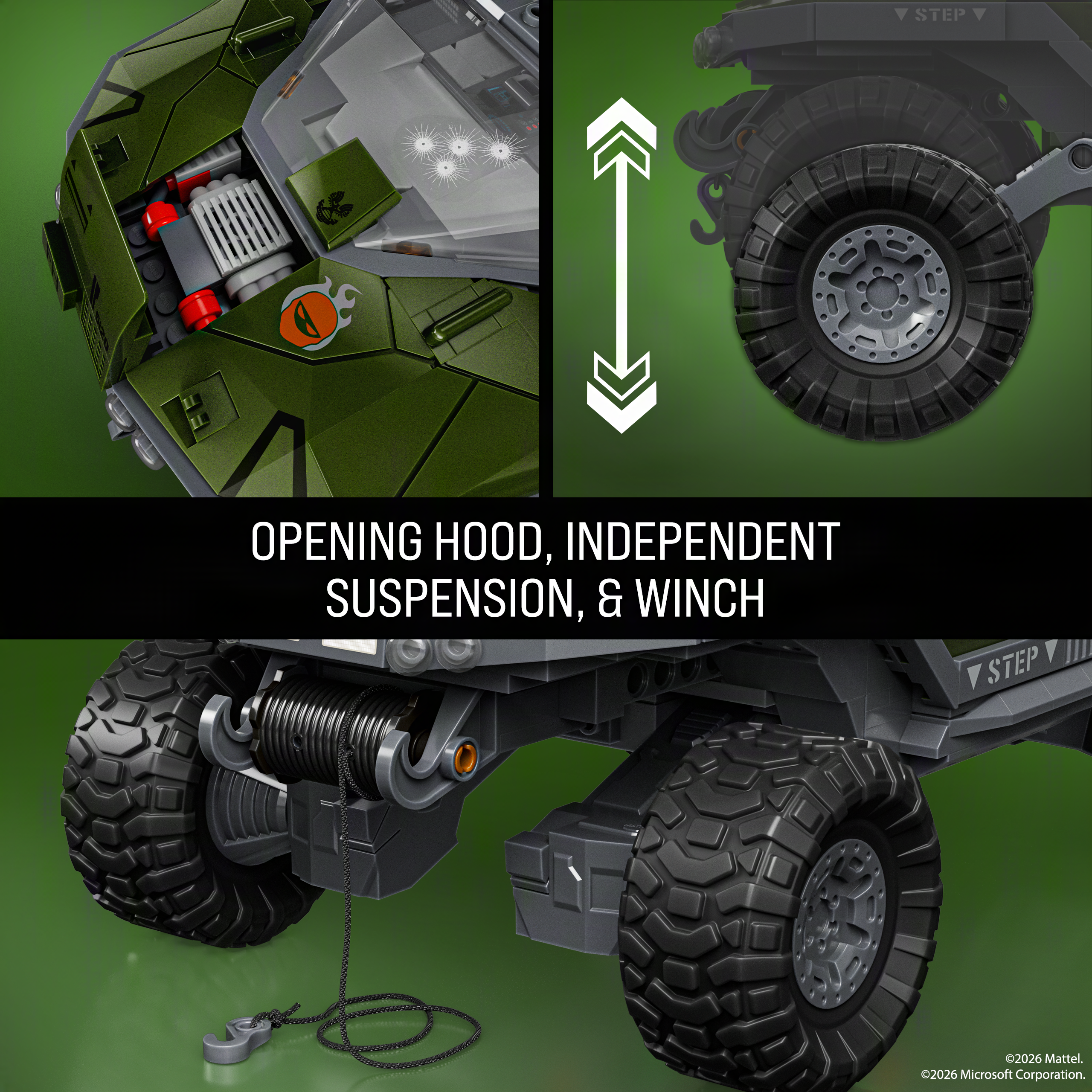 Halo 25th Anniversary Hot Wheels Brick Shop UNSC M12 Warthog Building Set Gallery Image 6