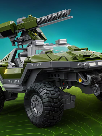 Halo 25th Anniversary Hot Wheels Brick Shop UNSC M12 Warthog Building Set Gallery Image 2