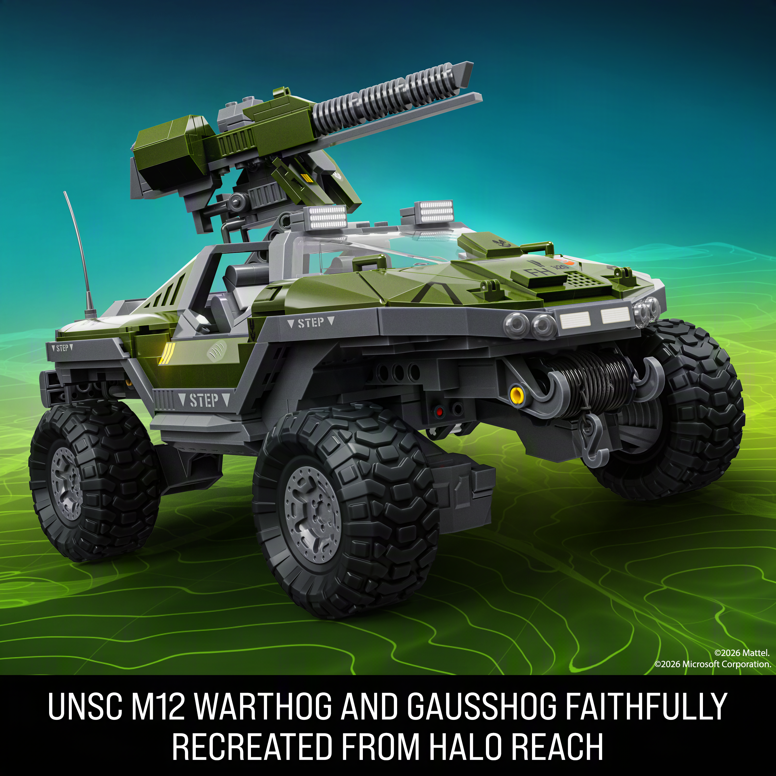 Halo 25th Anniversary Hot Wheels Brick Shop UNSC M12 Warthog Building Set Gallery Image 3
