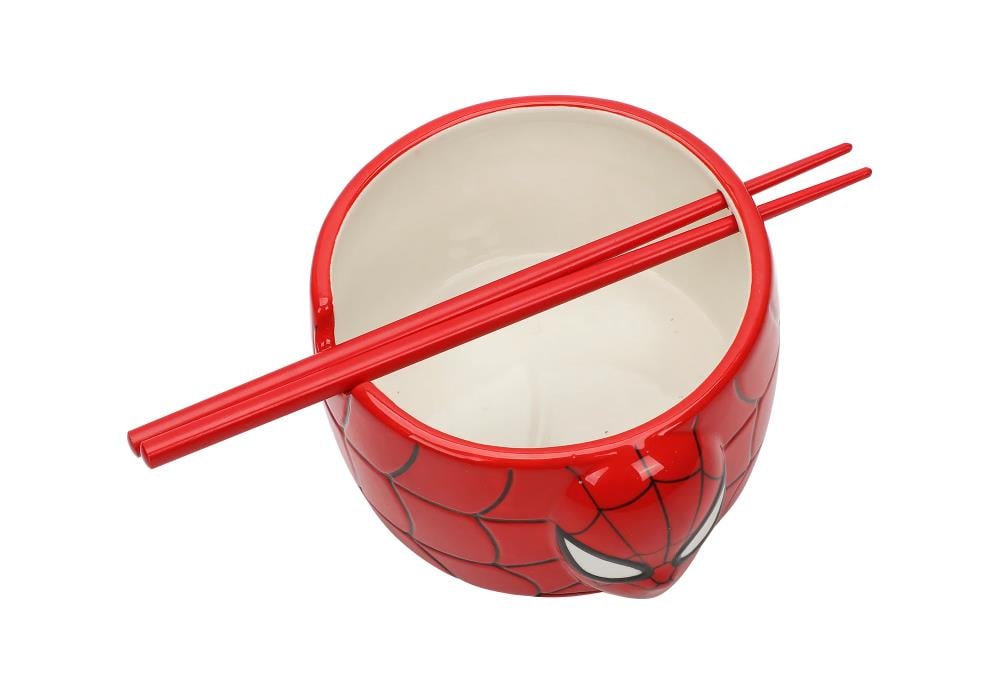 Marvel Classic Spider-Man Sculpted Ceramic Ramen Bowl with Chopsticks Gallery Image 7