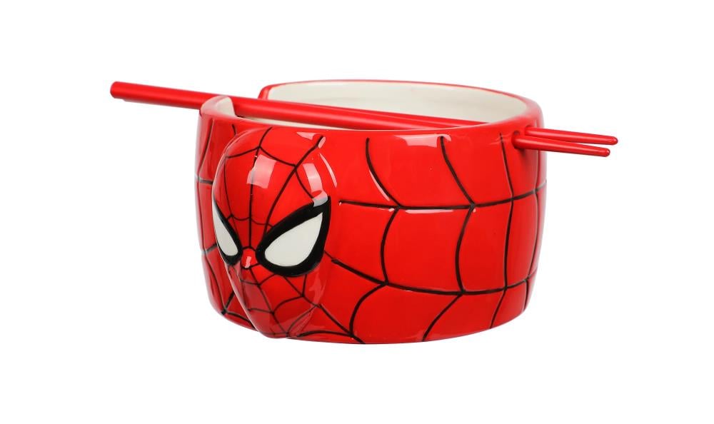 Marvel Classic Spider-Man Sculpted Ceramic Ramen Bowl with Chopsticks Gallery Image 4