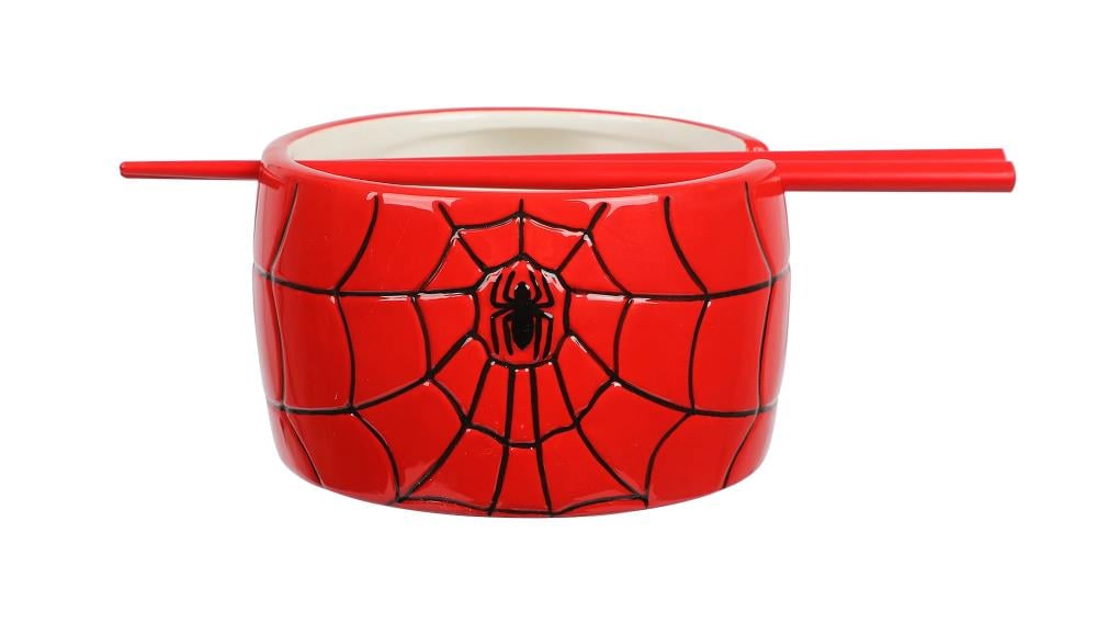 Marvel Classic Spider-Man Sculpted Ceramic Ramen Bowl with Chopsticks Gallery Image 6
