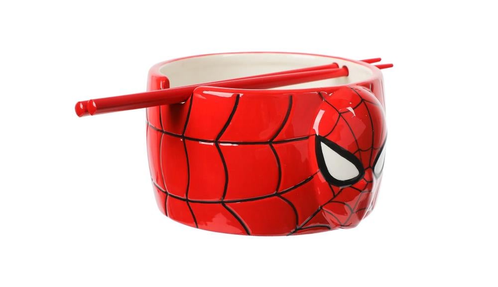 Marvel Classic Spider-Man Sculpted Ceramic Ramen Bowl with Chopsticks Gallery Image 3