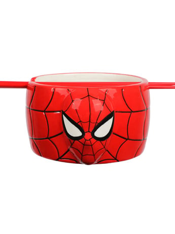 Marvel Classic Spider-Man Sculpted Ceramic Ramen Bowl with Chopsticks Gallery Image 2