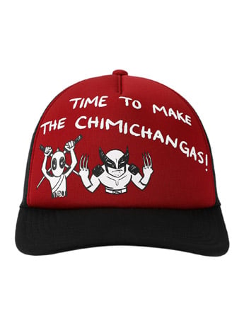 Deadpool & Wolverine Time to Make the Chimichangas! Trucker Hat Gallery Image 2