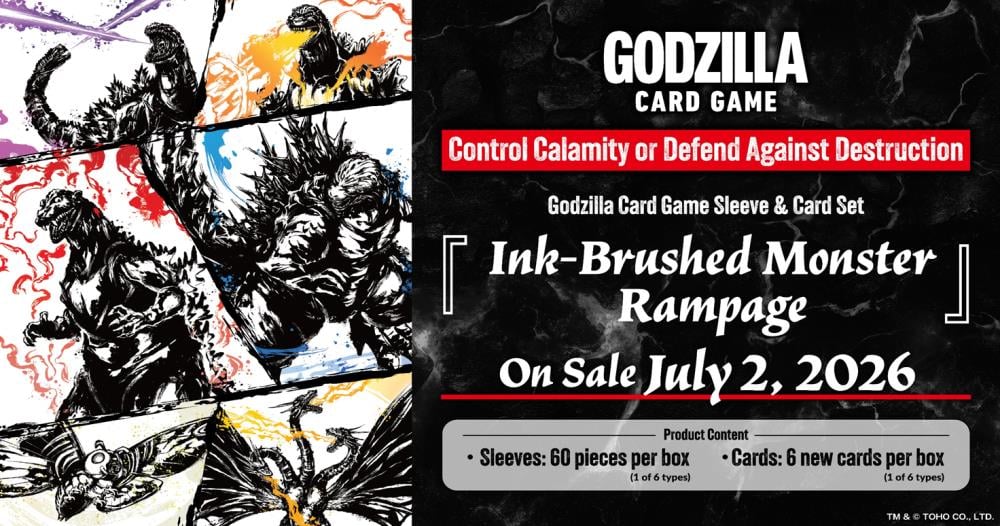 Godzilla Card Game Ink-Brushed Monster Rampage Random Sleeve and