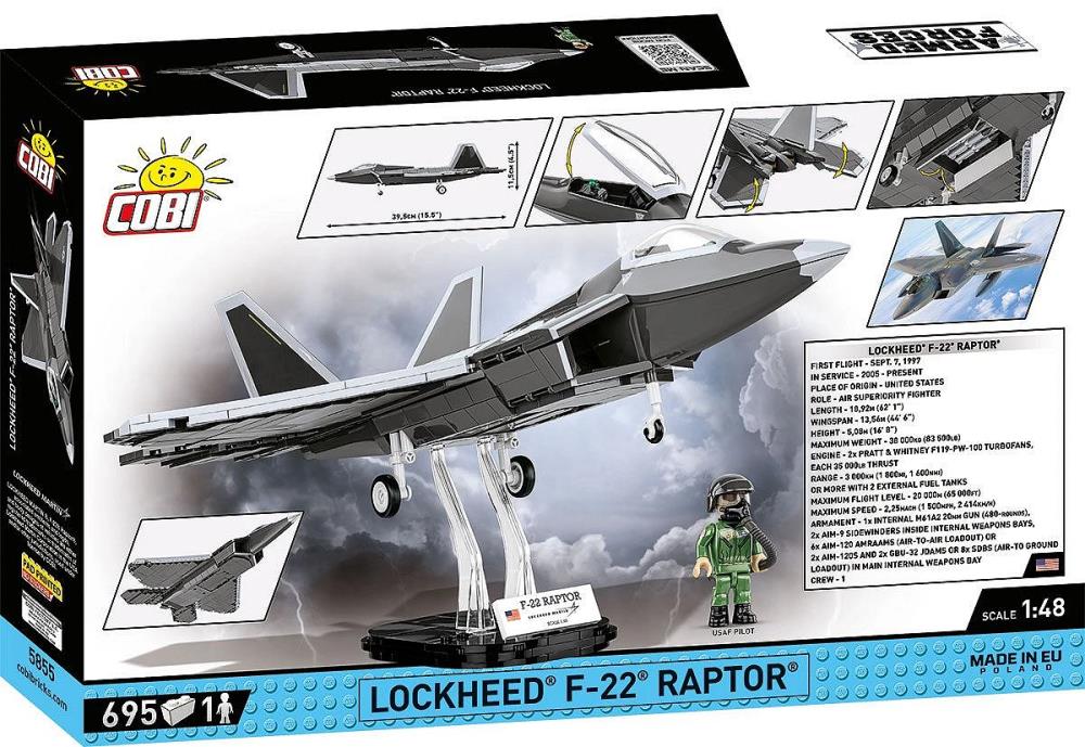 Armed Forces Lockheed F-22 Raptor 1/48 Scale Building Block Set