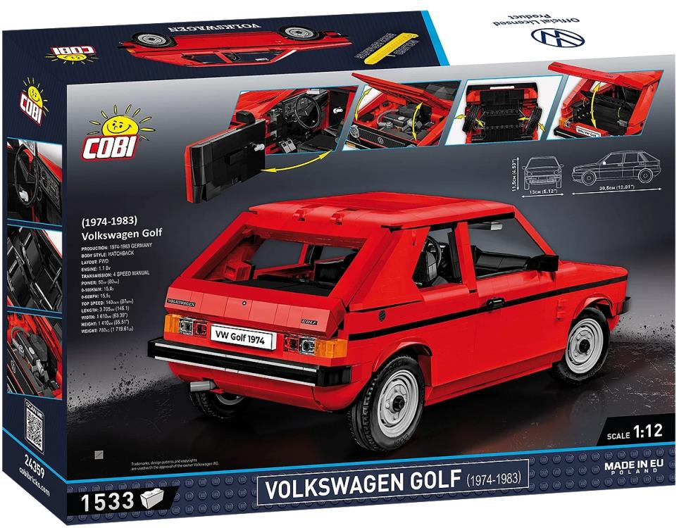Volkswagen Golf (1974-1983) 1/12 Scale Building Block Set