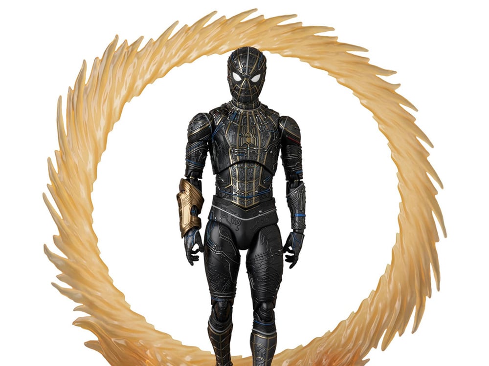 Spider-Man: No Way Home MAFEX No.308 Spider-Man (Black and Gold Suit Ver.) Action Figure Gallery Image 1