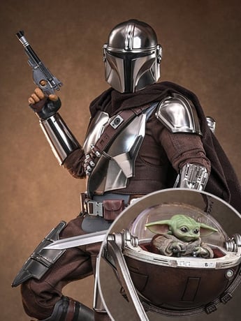Star Wars: The Mandalorian and Grogu MMS872 The Mandalorian and Grogu (Deluxe Ver.) 1/6th Scale Collectible Figure Set Gallery Image 2