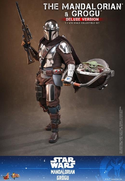 Star Wars: The Mandalorian and Grogu MMS872 The Mandalorian and Grogu (Deluxe Ver.) 1/6th Scale Collectible Figure Set Gallery Image 4