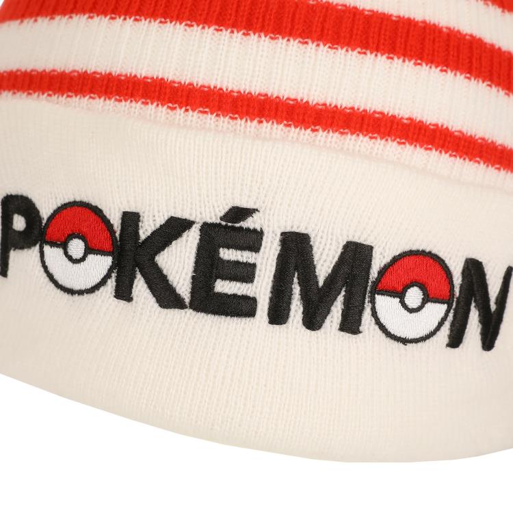 Pokemon Pokeball Red and White Striped Cuff Beanie Gallery Image 6