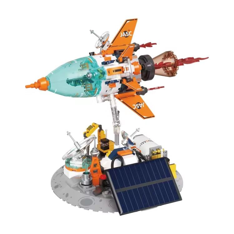 Dawn Solar Powered Rotating Rocket Ship Building Blocks Set (CK026)