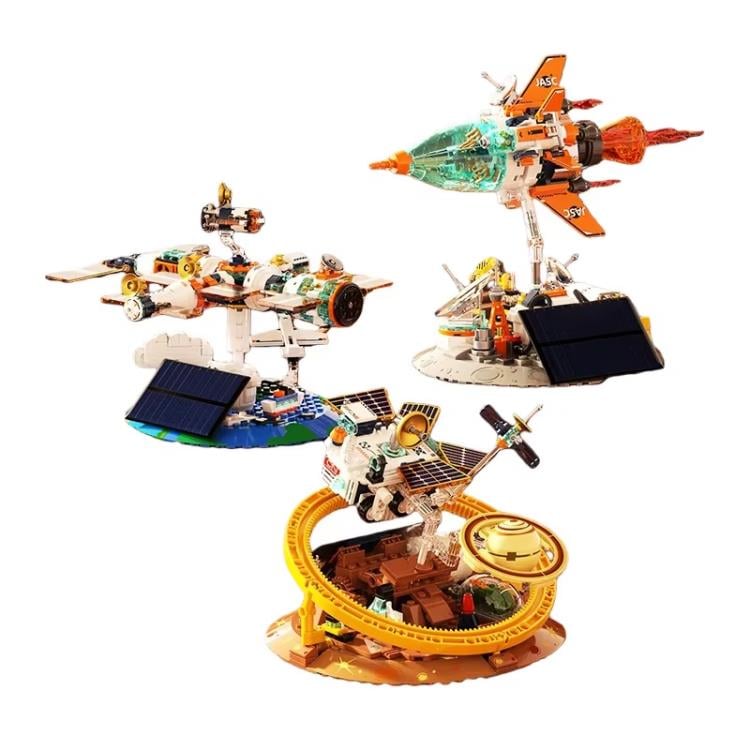 Dawn Solar Powered Rotating Rocket Ship Building Blocks Set (CK026)