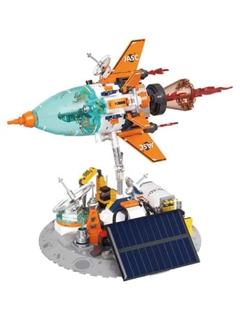 Dawn Solar Powered Rotating Rocket Ship Building Blocks Set (CK026)