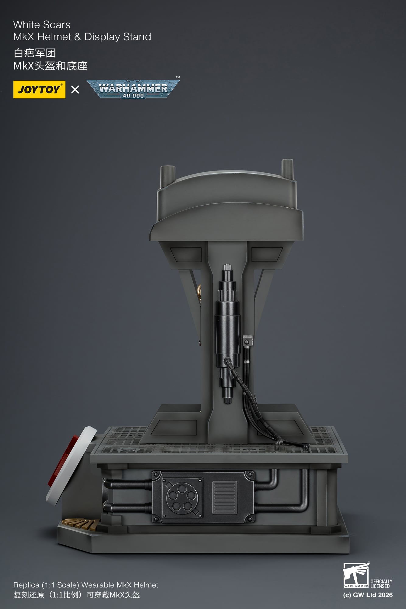 Warhammer 40,000 White Scars Mk X 1/1 Scale Helmet Replica with Display Stand Gallery Image 24