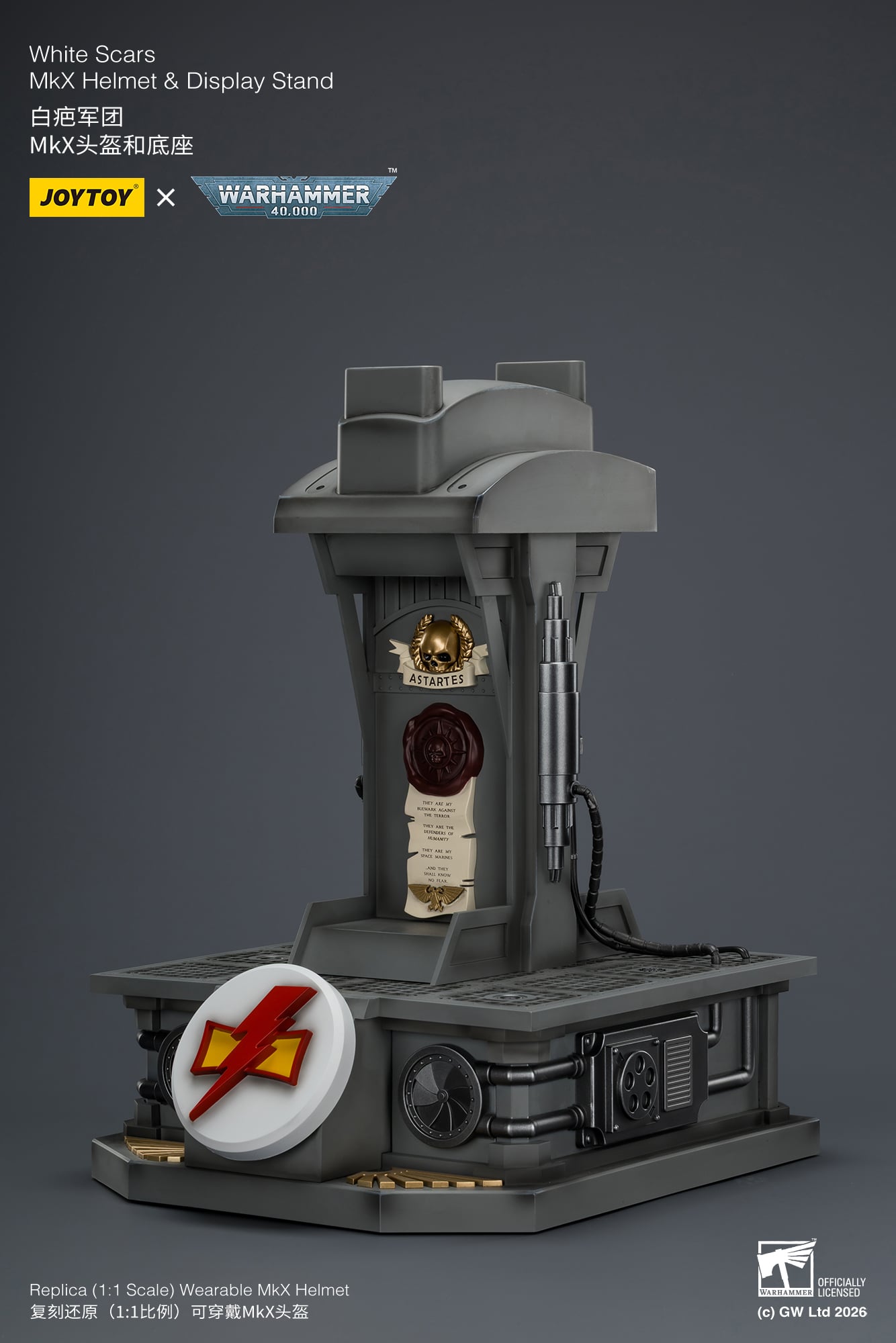 Warhammer 40,000 White Scars Mk X 1/1 Scale Helmet Replica with Display Stand Gallery Image 23