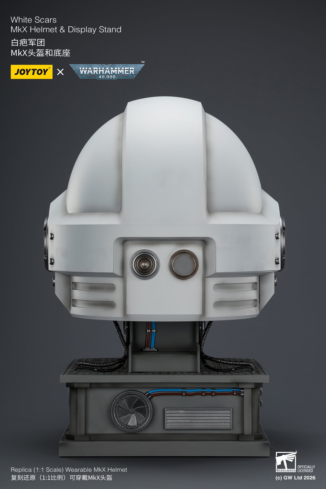 Warhammer 40,000 White Scars Mk X 1/1 Scale Helmet Replica with Display Stand Gallery Image 13