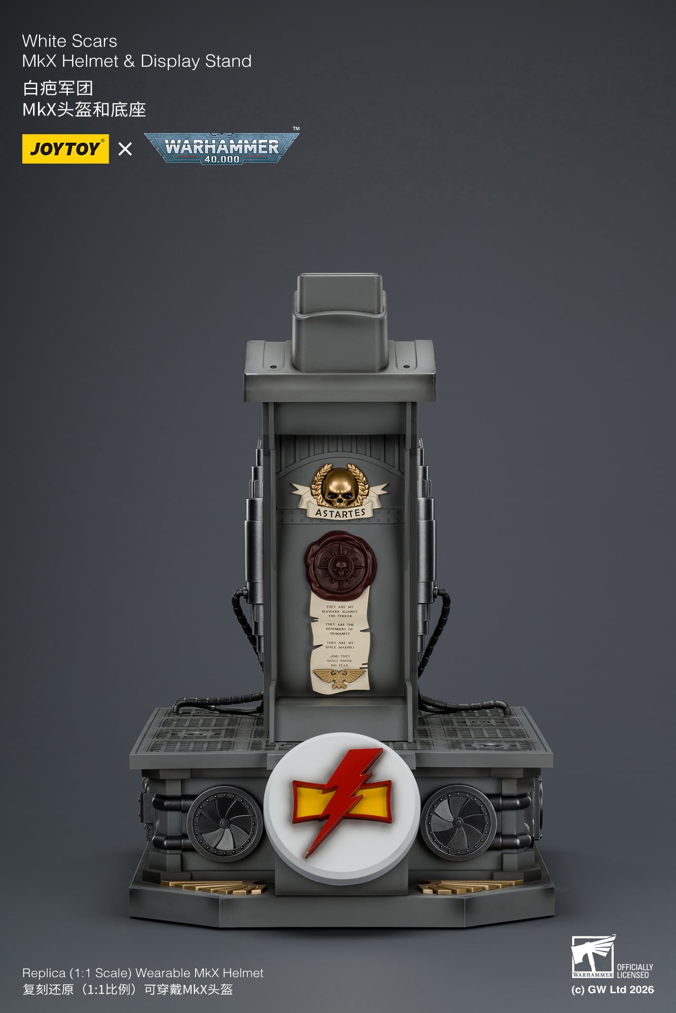Warhammer 40,000 White Scars Mk X 1/1 Scale Helmet Replica with Display Stand Gallery Image 22