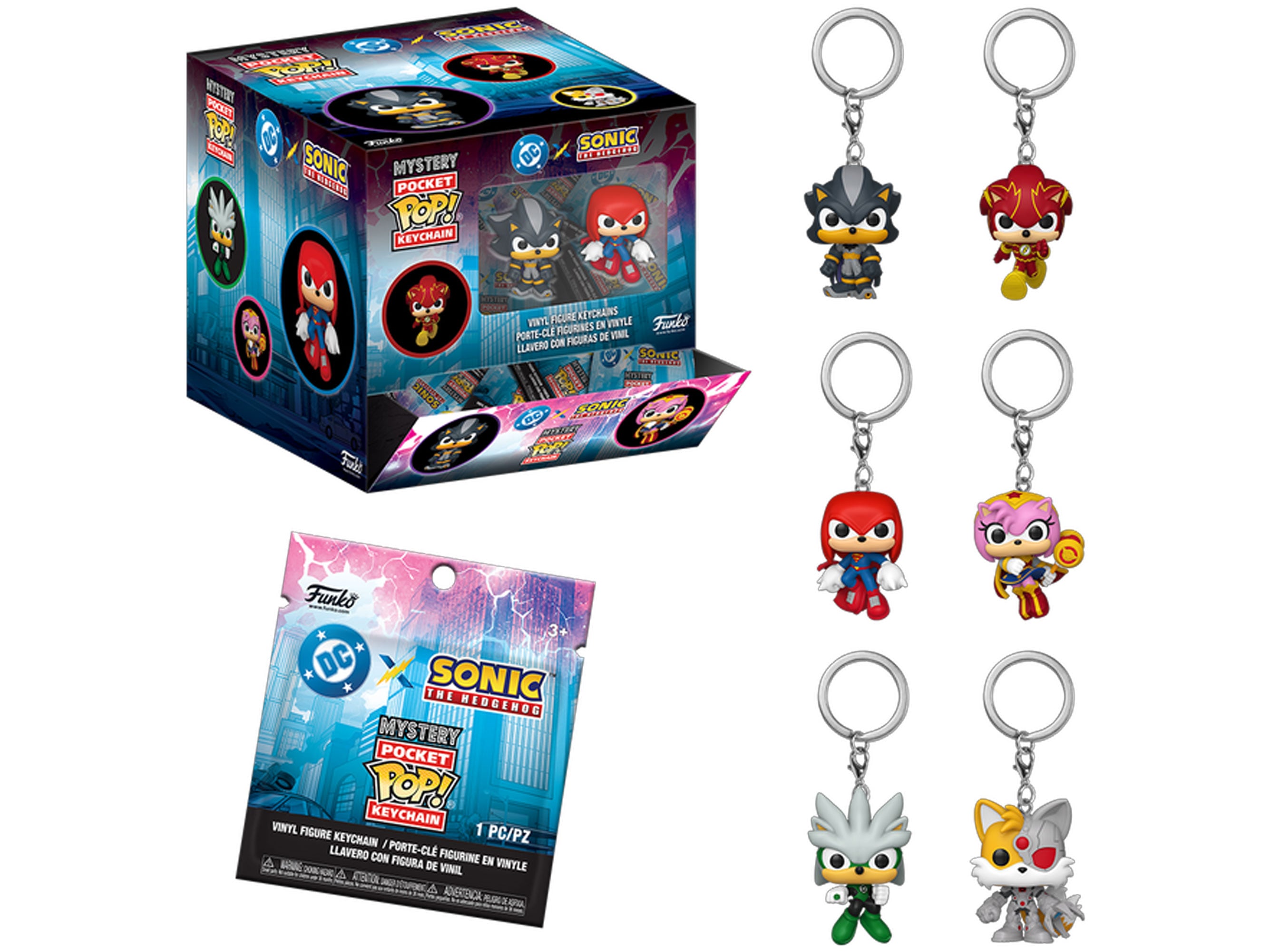 Justice League & Sonic Box of 12 Random Pocket Pop! Keychains Gallery Image 3