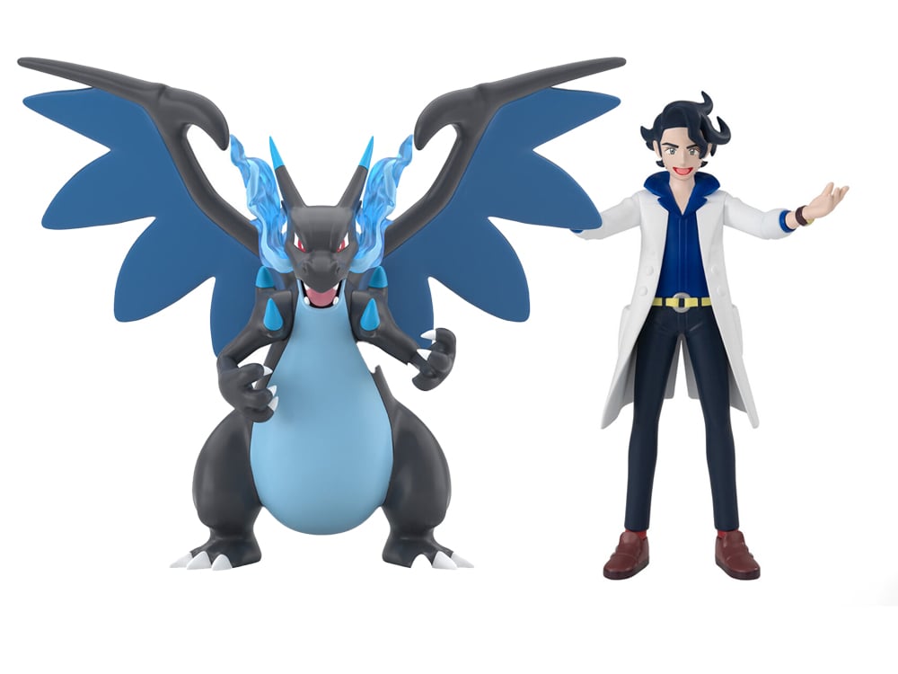 Pokemon Scale World Kalos Region Professor Augustine Sycamore & Mega Charizard X Two-Pack Gallery Image 1