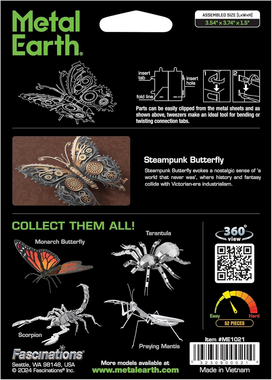 Metal Earth Steampunk Butterfly Model Kit Gallery Image 8