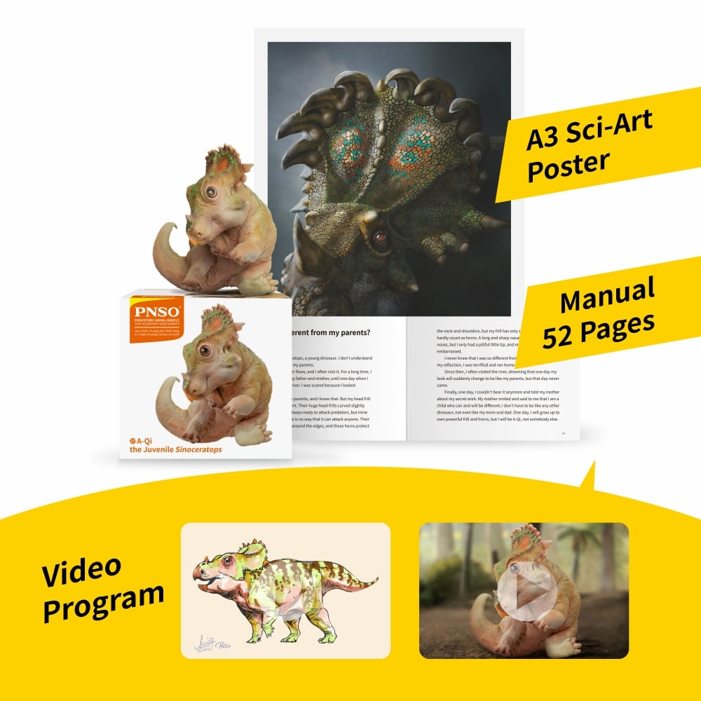 Prehistoric Animal Models A-Qi the Juvenile Sinoceratops Figure Gallery Image 6