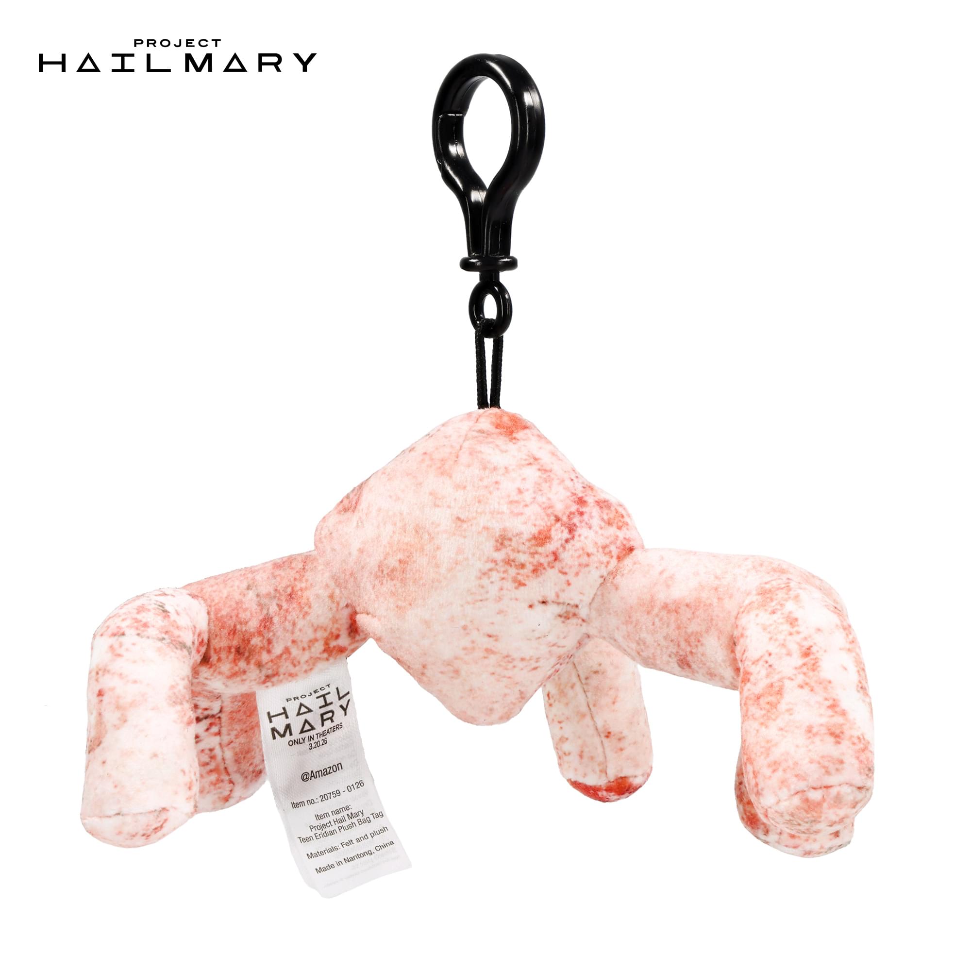 Project Hail Mary Pink Eridian Plush Backpack Clip Gallery Image 3
