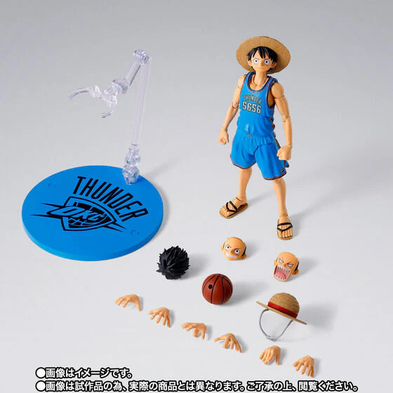 One Piece x NBA S.H.Figuarts Monkey D. Luffy (Oklahoma City Thunder) Exclusive Action Figure Gallery Image 7