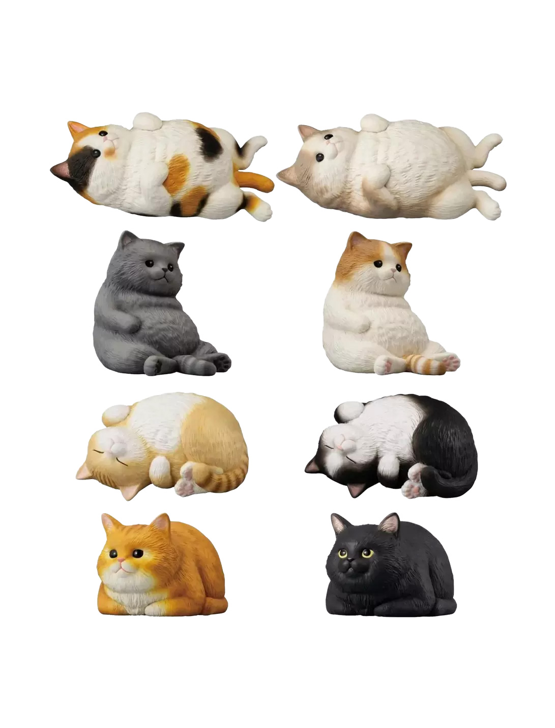 Mocchiri Kororin Cats Bandai Shokugan Box of 12 Random Squish Toys