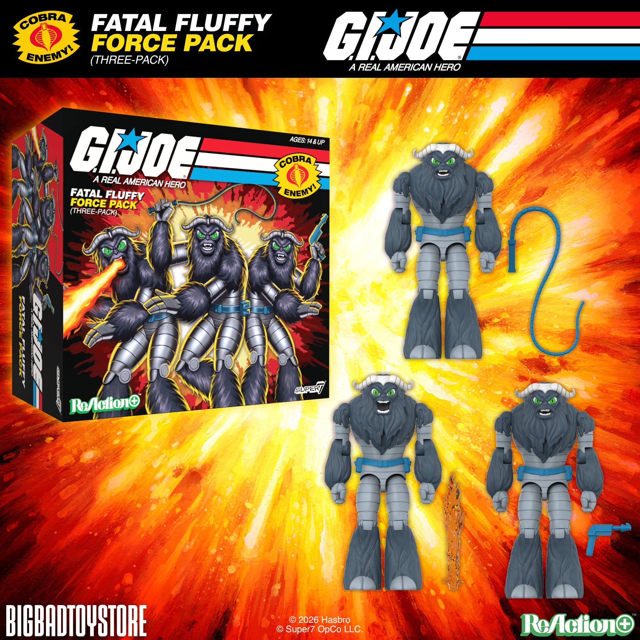 G.I. Joe ReAction+ Fatal Fluffy Force Pack BBTS Exclusive Action Figure Three-Pack Gallery Image 17
