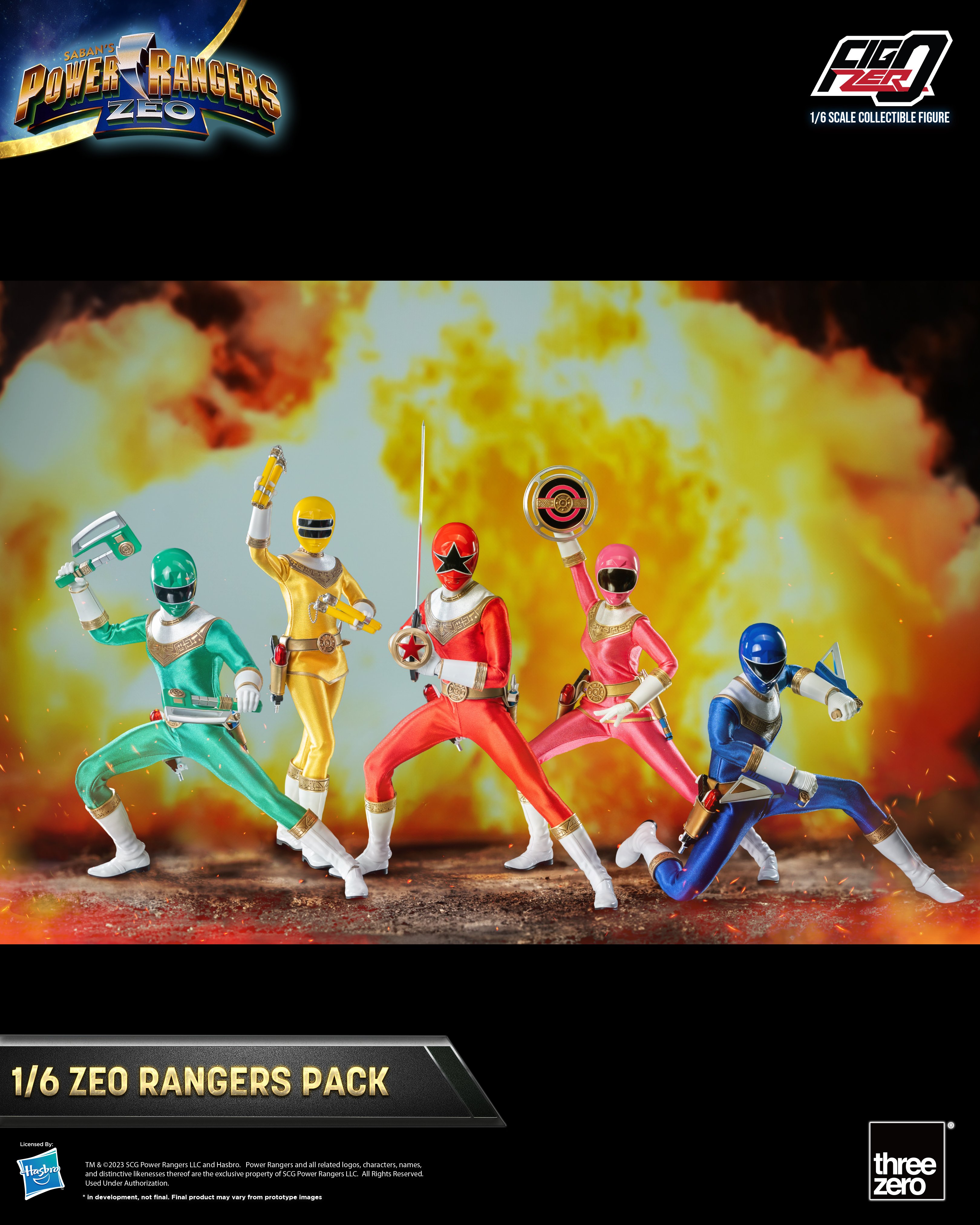 Power Rangers Zeo FigZero Zeo Rangers 1/6 Scale Figure 5-Pack (Reissue) Gallery Image 3